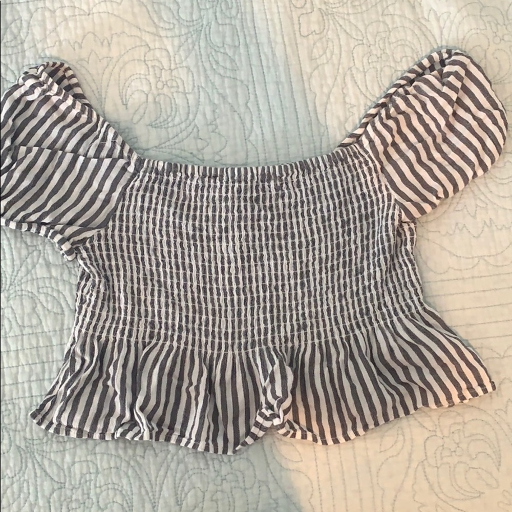 Fancy, off the shoulder crop top.